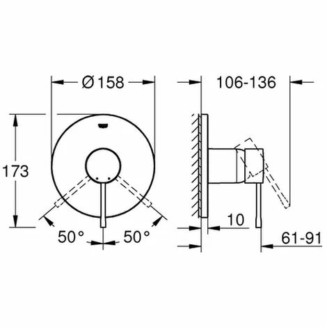 Grohe Einhand Brausebatterie Essence 24057 FMS für 35600 warm sunset, 24057DA1 Grohe Einhand Brausebatterie Essence 24057 FMS Für 35600 Warm Sunset, 24057DA1 -GROHE Geschäft 26557218 2