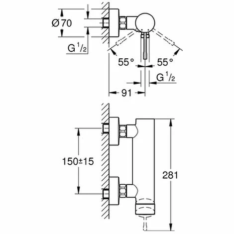 Grohe Einhebel-Brausearmatur Essence 33636 Wandmontage Warm sunset gebürstet Grohe Einhebel-Brausearmatur Essence 33636 Wandmontage Warm Sunset Gebürstet -GROHE Geschäft 26557789 2
