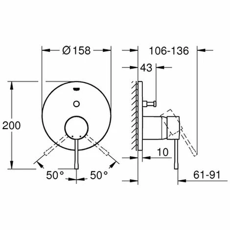Grohe Einhand Wannenbatterie Essence 24058 FMS für 35600 hard graphite gebürstet, 24058AL1 Grohe Einhand Wannenbatterie Essence 24058 FMS Für 35600 Hard Graphite Gebürstet, 24058AL1 -GROHE Geschäft 26557906 2