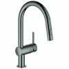 Grohe Einhand Spültischbatterie Minta 32321 C-Auslauf Spülbrause Hard Graphite, 32321A02 -GROHE Geschäft 26560003 1