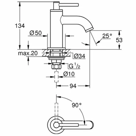 Grohe Standventil Atrio 20021 XS-Size Hebelgriff supersteel, 20021DC3 Grohe Standventil Atrio 20021 XS-Size Hebelgriff Supersteel, 20021DC3 -GROHE Geschäft 26560041 2