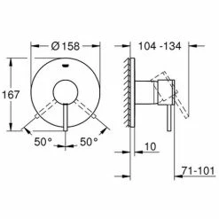 Grohe Einhand Brausebatterie Atrio 24065 FMS Für 35600 Hard Graphite Gebürstet, 24065AL3 -GROHE Geschäft 26562501 2