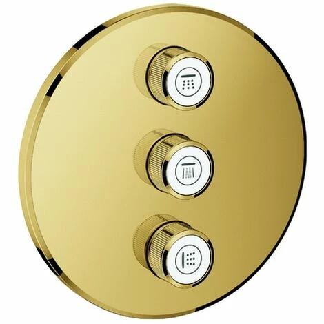 GROHE 3-fach Unterputzventil Grohtherm SmartControl 29122, Fertigmontageset für Rapido SmartBox, Wandrosette rund, cool sunrise GROHE 3-fach Unterputzventil Grohtherm SmartControl 29122, Fertigmontageset Für Rapido SmartBox, Wandrosette Rund, Cool Sunrise -GROHE Geschäft 26563119 1