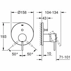 Grohe Einhand Wannenbatterie Atrio 24066 FMS Für 35600 Hard Graphite Gebürstet, 24066AL3 -GROHE Geschäft 26563427 2