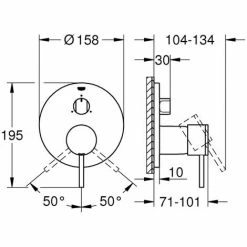 GROHE Einhandbatterie Atrio 24096_3, Mit 3-Wege Umstellung, Fertigmontageset Für Rapido SmartBox, Cool Sunrise -GROHE Geschäft 26563459 2
