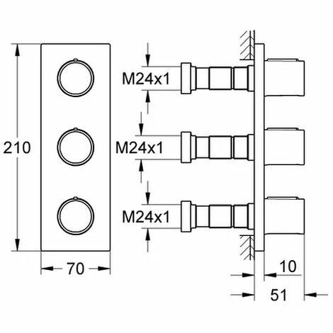 Grohe Unterputzventil GrohTherm F 27625 x 1000 chrom, 27625000 Grohe Unterputzventil GrohTherm F 27625 X 1000 Chrom, 27625000 -GROHE Geschäft 26564506 2