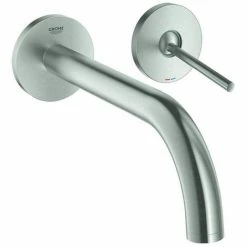 Grohe 2 Loch Waschtisch Wandarmatur Atrio 19918 FMS Ausladung 221mm Supersteel, 19918DC3