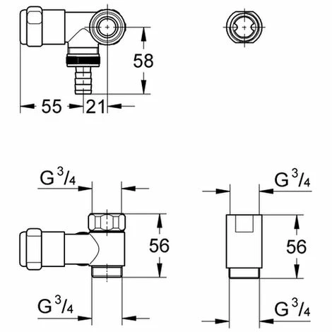 Grohe WaS-Ventil batterie 41040 Design-Gr. DN20 Anschluss links für 1/2 chrom, 41040000 Grohe WaS-Ventil Batterie 41040 Design-Gr. DN20 Anschluss Links Für 1/2 Chrom, 41040000 -GROHE Geschäft 26566204 2