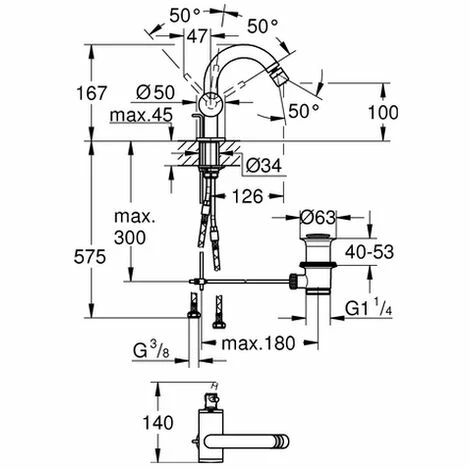 Grohe Einhand-Bidetbatterie Atrio 32108 M-Size Warm Sunset, 32108DA3 4 Grohe Einhand-Bidetbatterie Atrio 32108 M-Size Warm Sunset, 32108DA3 – Bild 2