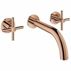 Grohe 3-Loch- Waschtisch Batterie Atrio 20164 Fertigmontageset Kreuz-Griff Warm Sunset, 20164DA3