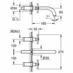 Grohe 3-Loch- Waschtisch Batterie Atrio 20164 Fertigmontageset Kreuz-Griff Warm Sunset, 20164DA3 3 Grohe 3-Loch- Waschtisch Batterie Atrio 20164 Fertigmontageset Kreuz-Griff Warm Sunset, 20164DA3 -GROHE Geschäft 26566815 2