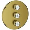 GROHE 3-fach Unterputzventil Grohtherm SmartControl 29122, Fertigmontageset Für Rapido SmartBox, Wandrosette Rund, Cool Sunrise Gebürstet -GROHE Geschäft 26566926 1