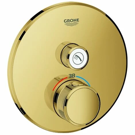 GROHE Thermostat Grohtherm SmartControl 29118, mit einem Absperrventil, Fertigmontageset für Rapido SmartBox, Wandrosette rund, cool sunrise GROHE Thermostat Grohtherm SmartControl 29118, Mit Einem Absperrventil, Fertigmontageset Für Rapido SmartBox, Wandrosette Rund, Cool Sunrise -GROHE Geschäft 26567868 1