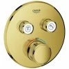 GROHE Thermostat Grohtherm SmartControl 29119, Mit 2 Absperrventilen, Fertigmontageset Für Rapido SmartBox, Wandrosette Rund, Cool Sunrise