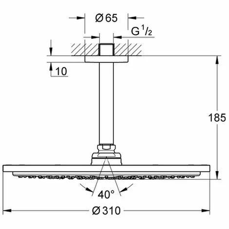 GROHE Kopfbrauseset Rainshower Cosmopolitan 310 26067, Deckenauslass 142 mm, 9,5 l/min Durchflusskonstanthalter, cool sunrise GROHE Kopfbrauseset Rainshower Cosmopolitan 310 26067, Deckenauslass 142 Mm, 9,5 L/min Durchflusskonstanthalter, Cool Sunrise -GROHE Geschäft 26570096 2