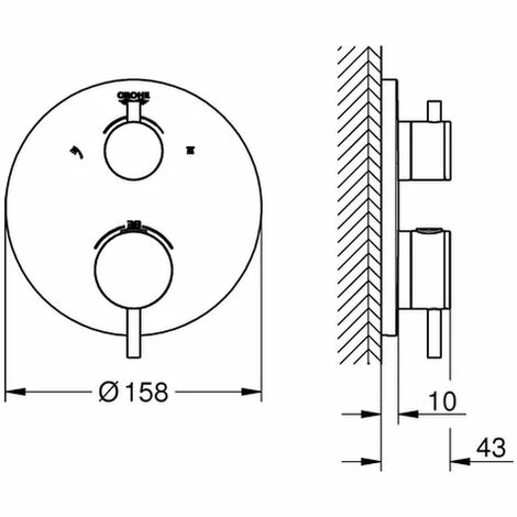 Grohe THM-Brausebatterie Atrio 24135 FMS für 35600 2-Wege-Umstellung supersteel, 24135DC3 Grohe THM-Brausebatterie Atrio 24135 FMS Für 35600 2-Wege-Umstellung Supersteel, 24135DC3 -GROHE Geschäft 26570779 2