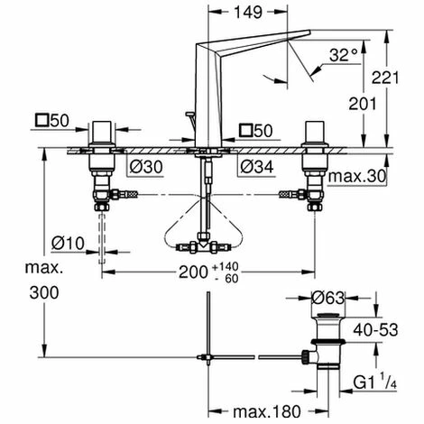 Grohe 3-Loch- Waschtisch batterie Allure Brilliant 20344 Zugst.-Abl.grt. hard graphite geb., 20344AL0 Grohe 3-Loch- Waschtisch Batterie Allure Brilliant 20344 Zugst.-Abl.grt. Hard Graphite Geb., 20344AL0 -GROHE Geschäft 26574556 2