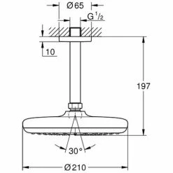 Grohe Kopfbrauseset Tempesta 210 26413 142mm Chrom -GROHE Geschäft 26575110 2
