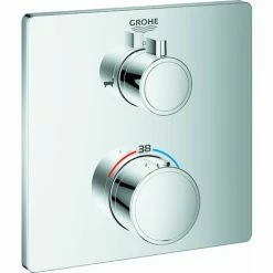 Grohe Thermostat-Wannenbatterie GROHTHERM Mit Integrierter 2-Wege-Umstellung, Für Rapido SmartBox (35600) Chrom 24080000