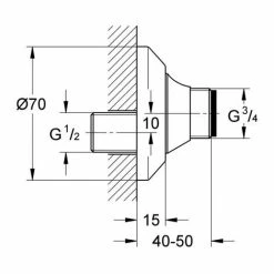 GROHE S-Anschluss 1/2Zollx3/4Zoll Absperrb. Verstellbe. 10 Chrom -GROHE Geschäft 31357207 4