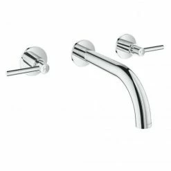 Grohe Atrio 3-Loch-Waschtischbatterie, DN 15, Wandmontage, Ausladung 180 Mm, Hebelgriffe, Farbe: Chrom - 20169003