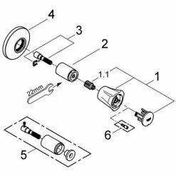 GROHE UP-Ventil-Oberbau COSTA Markierung Blau, EBT 15-35mm Chrom Chrom 5 GROHE UP-Ventil-Oberbau COSTA Markierung Blau, EBT 15-35mm Chrom Chrom -GROHE Geschäft 32961152 4