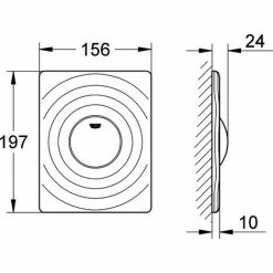 Grohe Abdeckplatte SURF Aus ABS, 156 X 197 Mm, Senkrechte Und Waagerechte Montage Chrom 38574000 -GROHE Geschäft 33383084 3