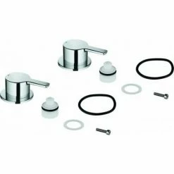 Grohe Griffpaar LINEARE 48357 Markierung Blau/rot Chrom