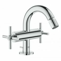 Grohe Atrio Bidet-Einlochbatterie, DN 15, Kreuzgriffe, Farbe: Chrom - 24027003
