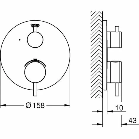 Grohe Atrio Thermostat-Brausebatterie, 1 Verbraucher, Farbe: Chrom - 24134003 Grohe Atrio Thermostat-Brausebatterie, 1 Verbraucher, Farbe: Chrom - 24134003 -GROHE Geschäft 42416658 2