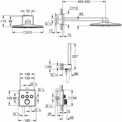 Grohe Grohtherm SmartControl Duschsystem Unterputz Mit Rainshower SmartActive 310 Cube Chrom 34804000 -GROHE Geschäft 44149397 4
