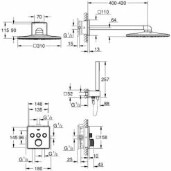 Grohe Grohtherm SmartControl Duschsystem Unterputz Mit Rainshower SmartActive 310 Cube Chrom 34804000 -GROHE Geschäft 44149397 5