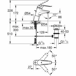 Grohe Euroeco Special Einhand-Waschtischbatterie 1/2" Chrom 32766000 -GROHE Geschäft 44149705 3