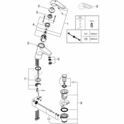 Grohe Euroeco Special Einhand-Waschtischbatterie 1/2" Chrom 32766000 -GROHE Geschäft 44149705 4