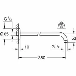 Grohe Rainshower Brausearm Ausladung 380 Mm Chrom 28361000 -GROHE Geschäft 44149826 3