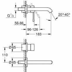 Grohe Essence 2-Loch-Waschtischbatterie Chrom 29192001 -GROHE Geschäft 44149833 3