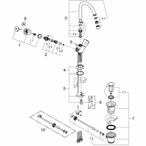 Grohe Costa Waschtisch-Einlochbatterie 1/2" chrom 21375001 Grohe Costa Waschtisch-Einlochbatterie 1/2" Chrom 21375001 -GROHE Geschäft 44150181 4