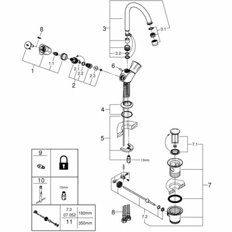 Grohe Costa Waschtisch-Einlochbatterie 1/2" chrom 21375001 Grohe Costa Waschtisch-Einlochbatterie 1/2" Chrom 21375001 -GROHE Geschäft 44150181 5