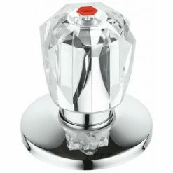 Grohe Oberteil 3/4" Chrom 11545000 Für UP-Ventile DN 20, Brillant-Griff Rot