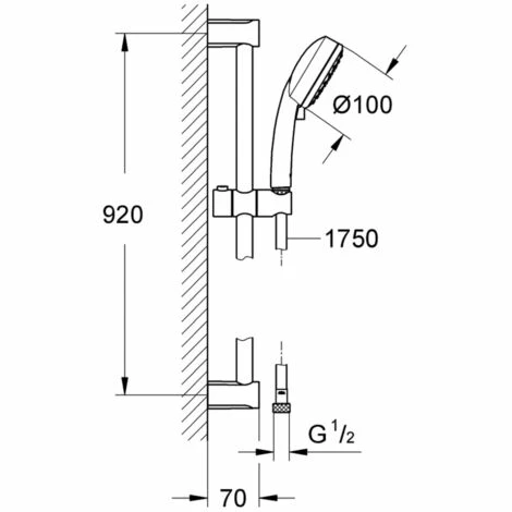 Grohe Tempesta Cosmopolitan 100 Brausestangenset 2 Strahlarten chrom 27788002 Grohe Tempesta Cosmopolitan 100 Brausestangenset 2 Strahlarten Chrom 27788002 -GROHE Geschäft 44150969 3