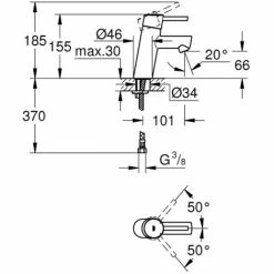Grohe Concetto Einhand-Waschtischbatterie 1/2" S-Size Chrom 3224010E -GROHE Geschäft 44151026 3