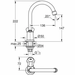 Grohe Costa Standventil 1/2" Chrom 20393001 -GROHE Geschäft 44151549 4
