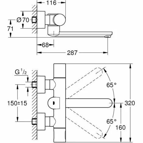 Grohe Eurosmart CE Infrarot-Elektronik Waschtisch-Wandarmatur mit Mischeinrichtung und Thermostat chrom 36332000 Grohe Eurosmart CE Infrarot-Elektronik Waschtisch-Wandarmatur Mit Mischeinrichtung Und Thermostat Chrom 36332000 -GROHE Geschäft 44155622 5