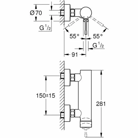 Grohe Essence Einhand-Brausebatterie 1/2" chrom 25252001 Grohe Essence Einhand-Brausebatterie 1/2" Chrom 25252001 -GROHE Geschäft 44155916 3