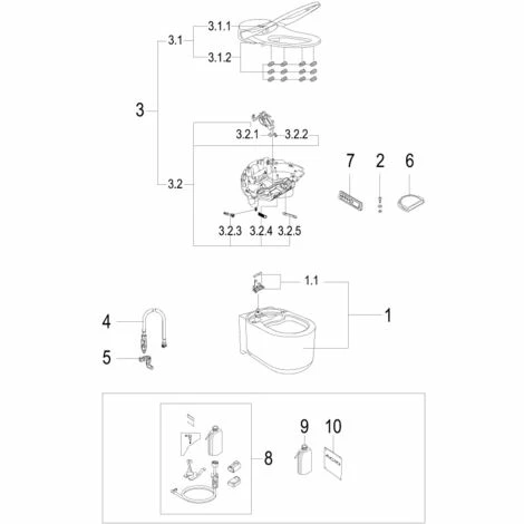 Grohe Sensia Arena Dusch-WC Komplettanlage für Unterputzspülkästen Wandmontage 39354SH1 Grohe Sensia Arena Dusch-WC Komplettanlage Für Unterputzspülkästen Wandmontage 39354SH1 -GROHE Geschäft 44156122 3