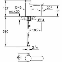 Grohe Eurosmart CT Selbstschluss-Waschtischbatterie Mit Mischung Und Temperaturbegrenzer Chrom 36317000 -GROHE Geschäft 44156872 5