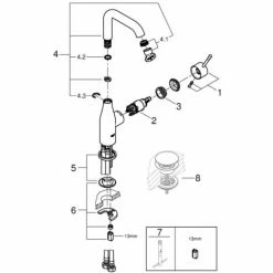Grohe Essence Einhand-Waschtischbatterie 1/2" L-Size Chrom 24177001 -GROHE Geschäft 44156953 5