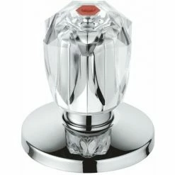 Grohe Oberteil 1/2" Chrom 11542000 Für UP-Ventile DN 15, Brillant-Griff Rot