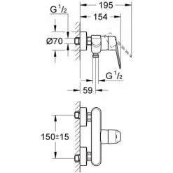 Grohe Eurodisc Cosmopolitan Einhand-Brausebatterie 1/2" Chrom 33569002 5 Grohe Eurodisc Cosmopolitan Einhand-Brausebatterie 1/2" Chrom 33569002 -GROHE Geschäft 44160128 4