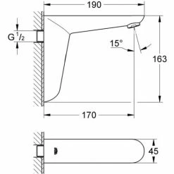 Grohe Euroeco CE Infrarot-Elektronik Für Waschtisch-Wandarmatur Ohne Mischung Chrom 36274000 -GROHE Geschäft 44160161 4